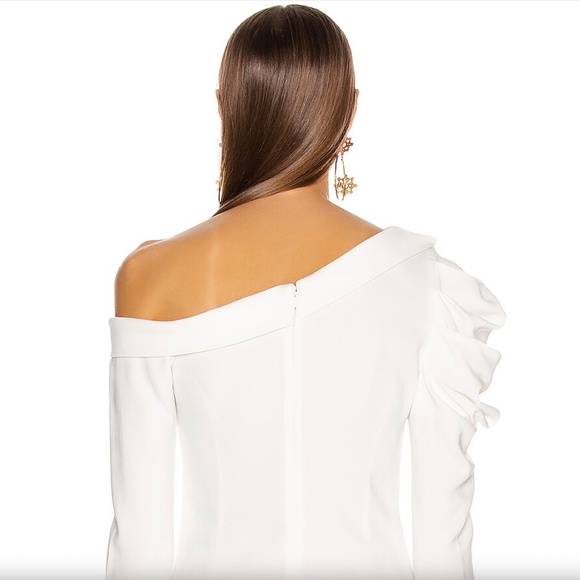 Cushnie et Ochs Navy One-Shoulder Gathered Sleeved Top NWT - Picture 15 of 15